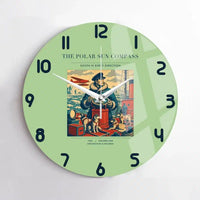 Thumbnail for VINTAGE G4204 - The Polar Sun Compass - Designed Wall Clocks design on lightgreen no-frame