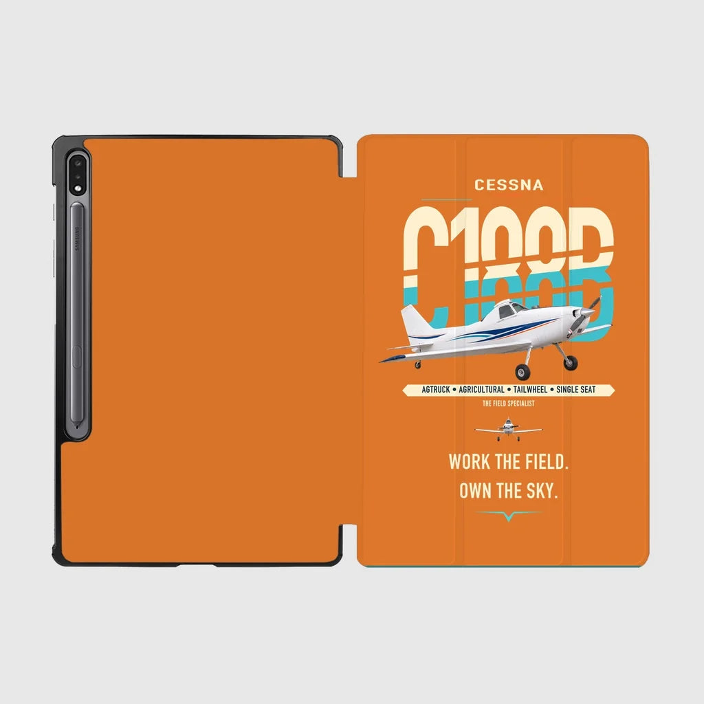 Cessna A188B AgTruck design on orange samsung tablet tablet case