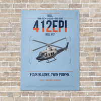 Thumbnail for Bell 412EPI vertical canvas print - no frame - light blue background