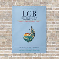Thumbnail for Long Beach Airport (Daugherty Field) LGB vertical canvas print - no frame - light blue background