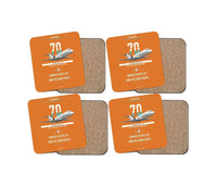 Thumbnail for Fokker 70 design on orange 4 pieces set coaster