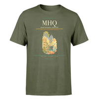 Thumbnail for Mariehamn Airport (MHQ) T-Shirt single-side front print in Green Army | mariehamn-airport-mhq-double-side-t-shirt