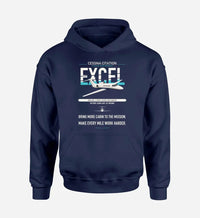 Thumbnail for Cessna Citation Excel design on navy blue double-side hoodie, single-side print