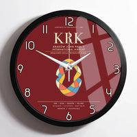 Thumbnail for Krakow John Paul II International Airport KRK Wall-Clock Framed - Dark Red