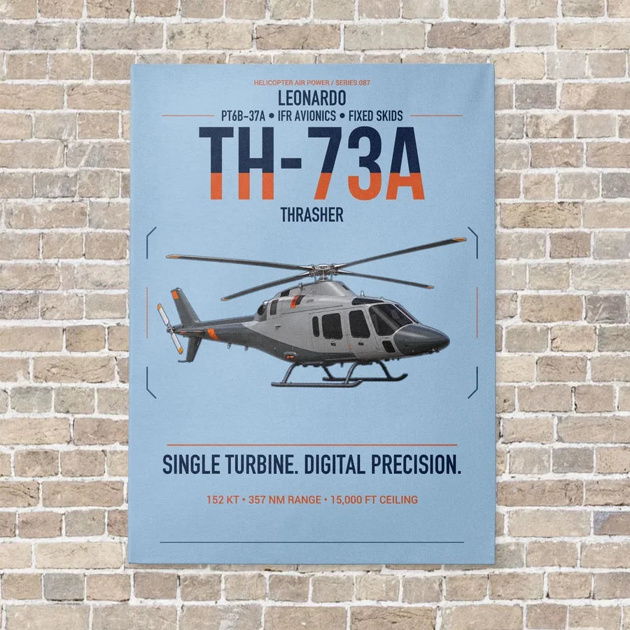 Leonardo TH-73A Thrasher vertical canvas print - no frame - light blue background