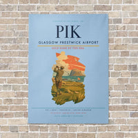 Thumbnail for Glasgow Prestwick Airport PIK vertical canvas print - no frame - light blue background