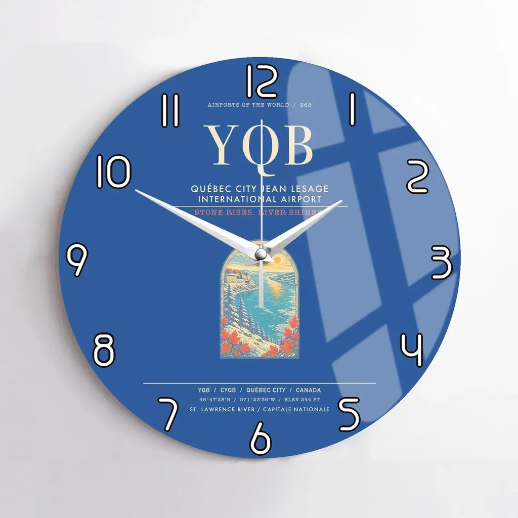 Quebec City Jean Lesage International Airport YQB Wall-Clock No-Frame - Blue