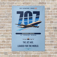 Thumbnail for Boeing 707-320C vertical canvas print - no frame - light blue background