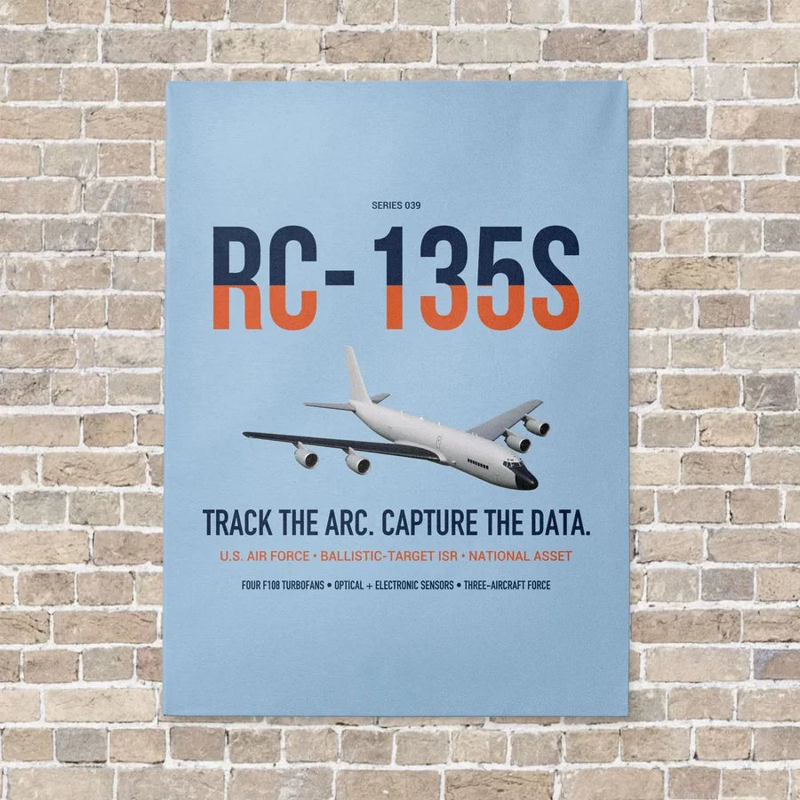 RC-135S Cobra Ball vertical canvas print - no frame - light blue background