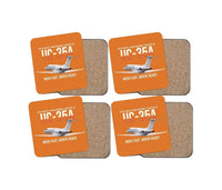Thumbnail for UC-35A Citation Ultra Rapid Utility Airlift design on orange 4 pieces set coaster