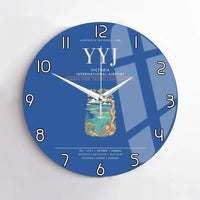 Thumbnail for Victoria International Airport YYJ Wall-Clock No-Frame - Blue