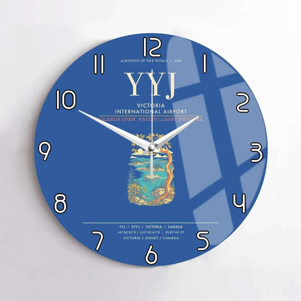 Victoria International Airport YYJ Wall-Clock No-Frame - Blue
