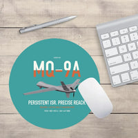Thumbnail for MQ-9A Reaper design on turquoise round mouse pad