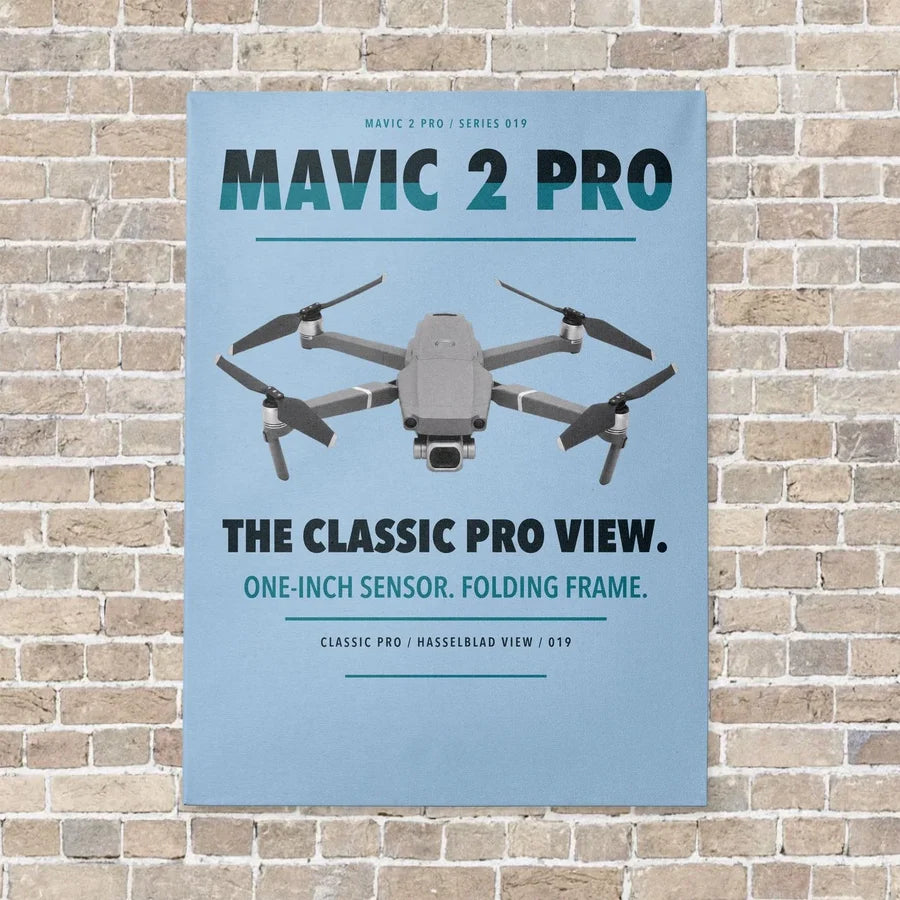 DJI Mavic 2 Pro vertical canvas print - no frame - light blue background