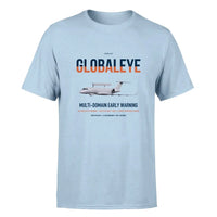 Thumbnail for Saab GlobalEye design on light blue double-side t-shirt, single-side print