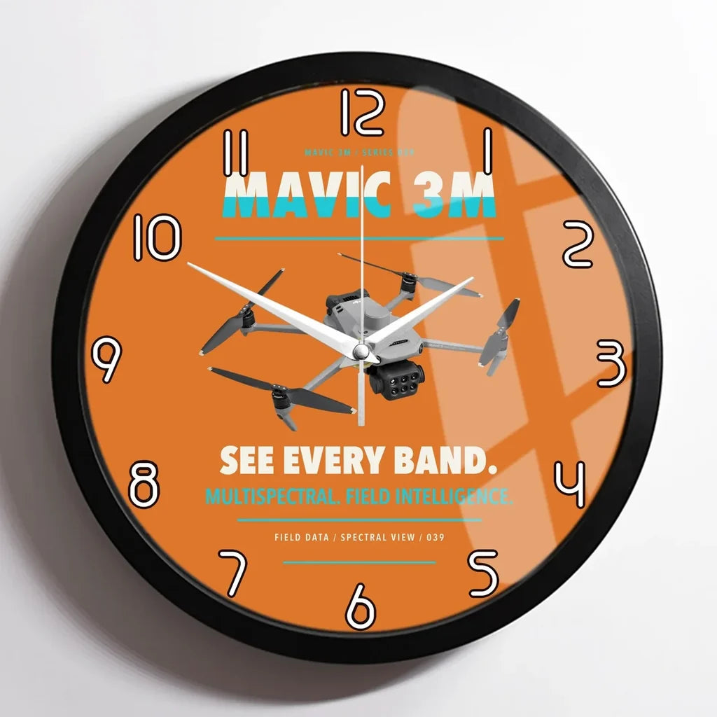 DJI Mavic 3 Multispectral design on orange framed wall clock
