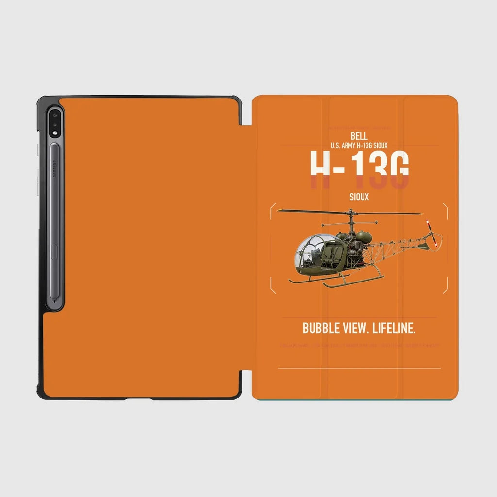 Bell H-13G Sioux design on orange samsung tablet tablet case