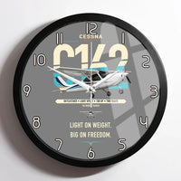 Thumbnail for Cessna 162 Skycatcher design on gray framed wall clock