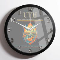 Thumbnail for Udon Thani International Airport (UTH) design on gray framed wall clock