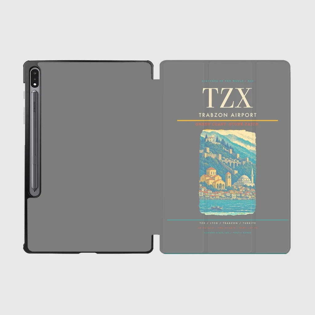 Trabzon Airport (TZX) design on gray samsung tablet tablet case