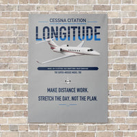 Thumbnail for Cessna Citation Longitude vertical canvas print - no frame - light gray background