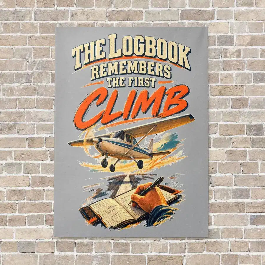 The Logbook Remembers The First Climb vertical canvas print - no frame - light gray background