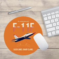 Thumbnail for F-11F Tiger design on orange round mouse pad