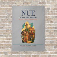 Thumbnail for Nuremberg Airport NUE vertical canvas print - no frame - light gray background