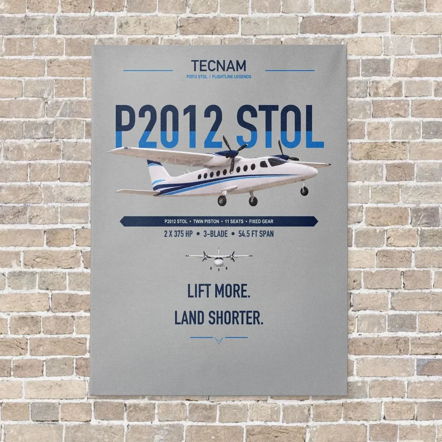 Tecnam P2012 STOL vertical canvas print - no frame - light gray background