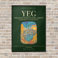 Thumbnail for Edmonton International Airport YEG - Canvas Framed - Dark Green