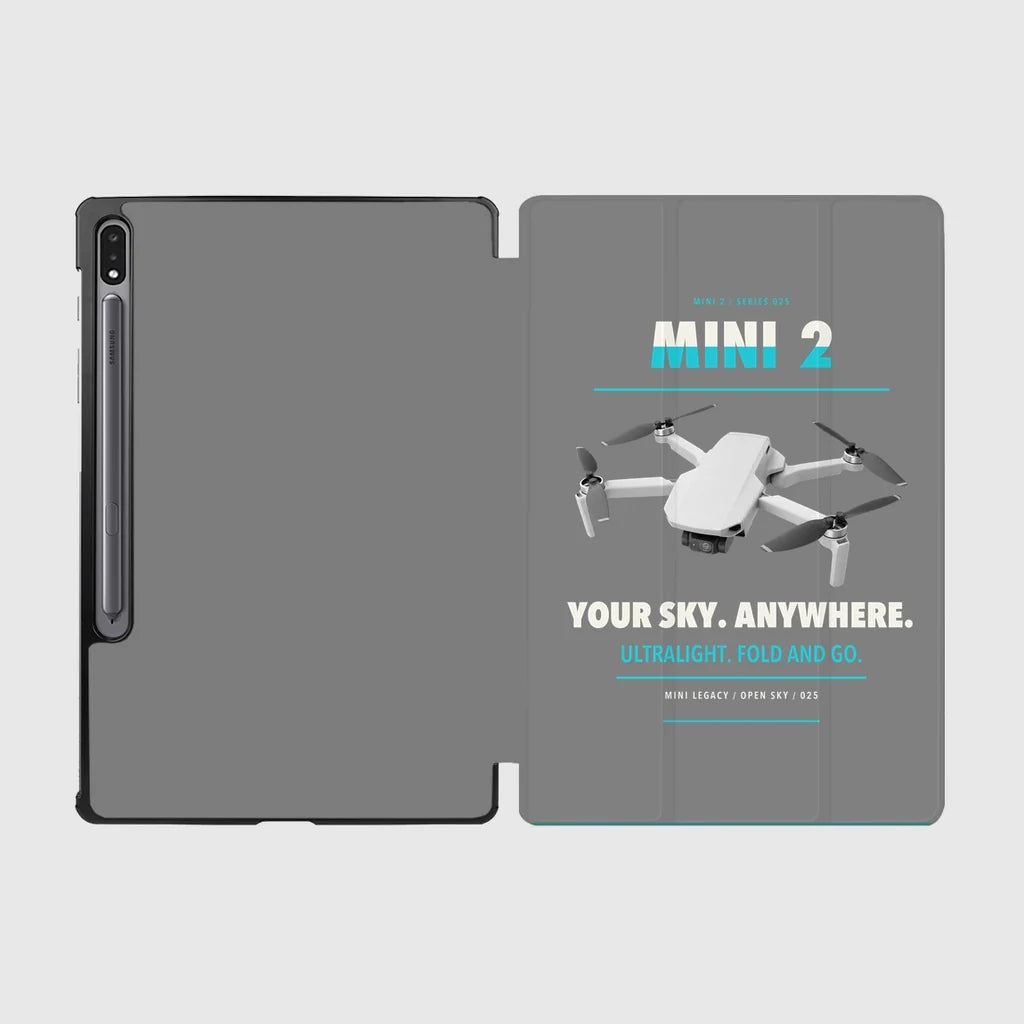 DJI Mini 2 design on gray samsung tablet tablet case