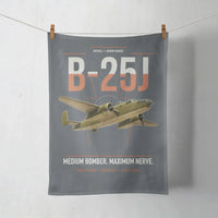 Thumbnail for B-25J Mitchell design on gray towel