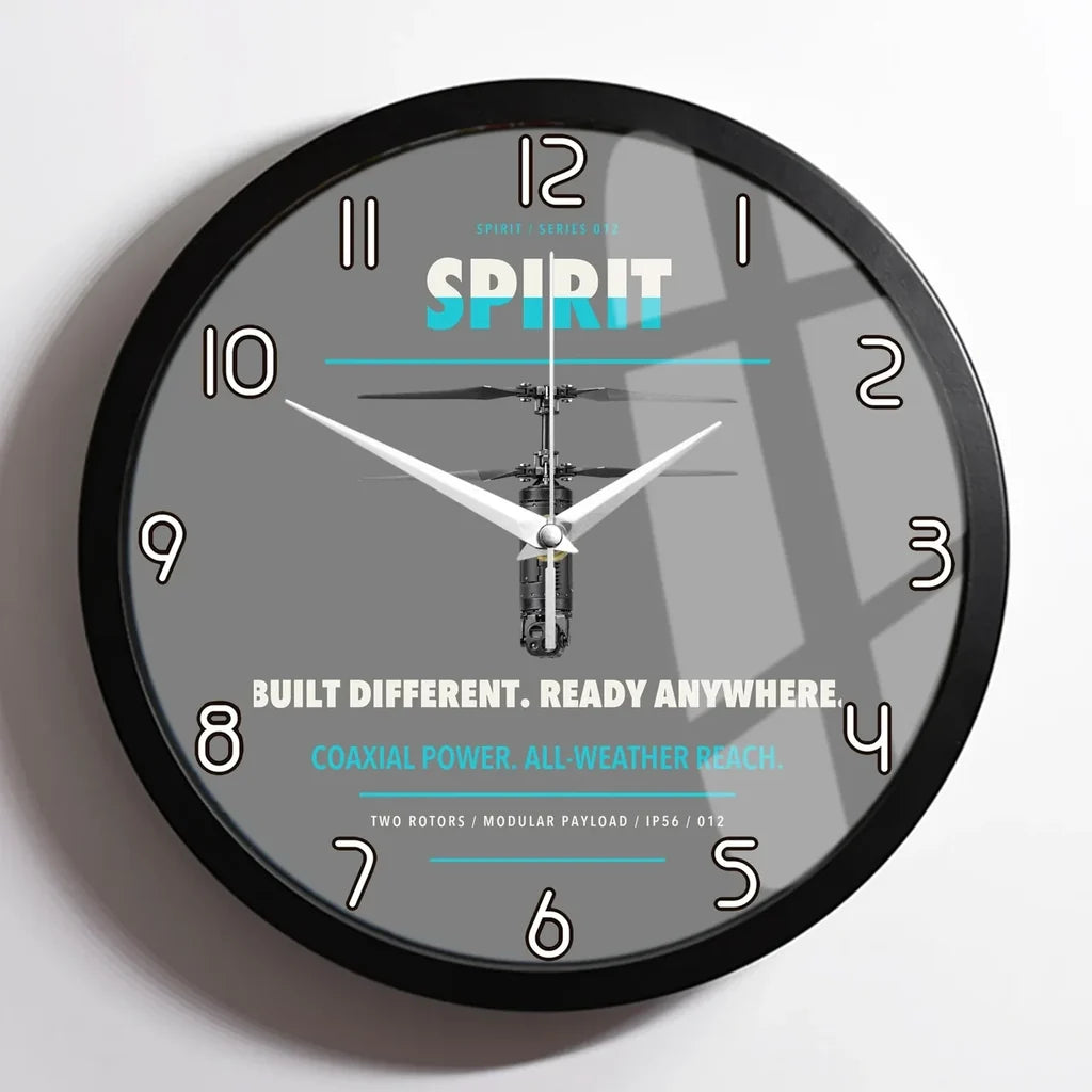 Ascent AeroSystems Spirit design on gray framed wall clock