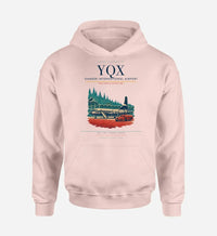 Thumbnail for Gander International Airport (YQX) design on pink hoodie single-side print