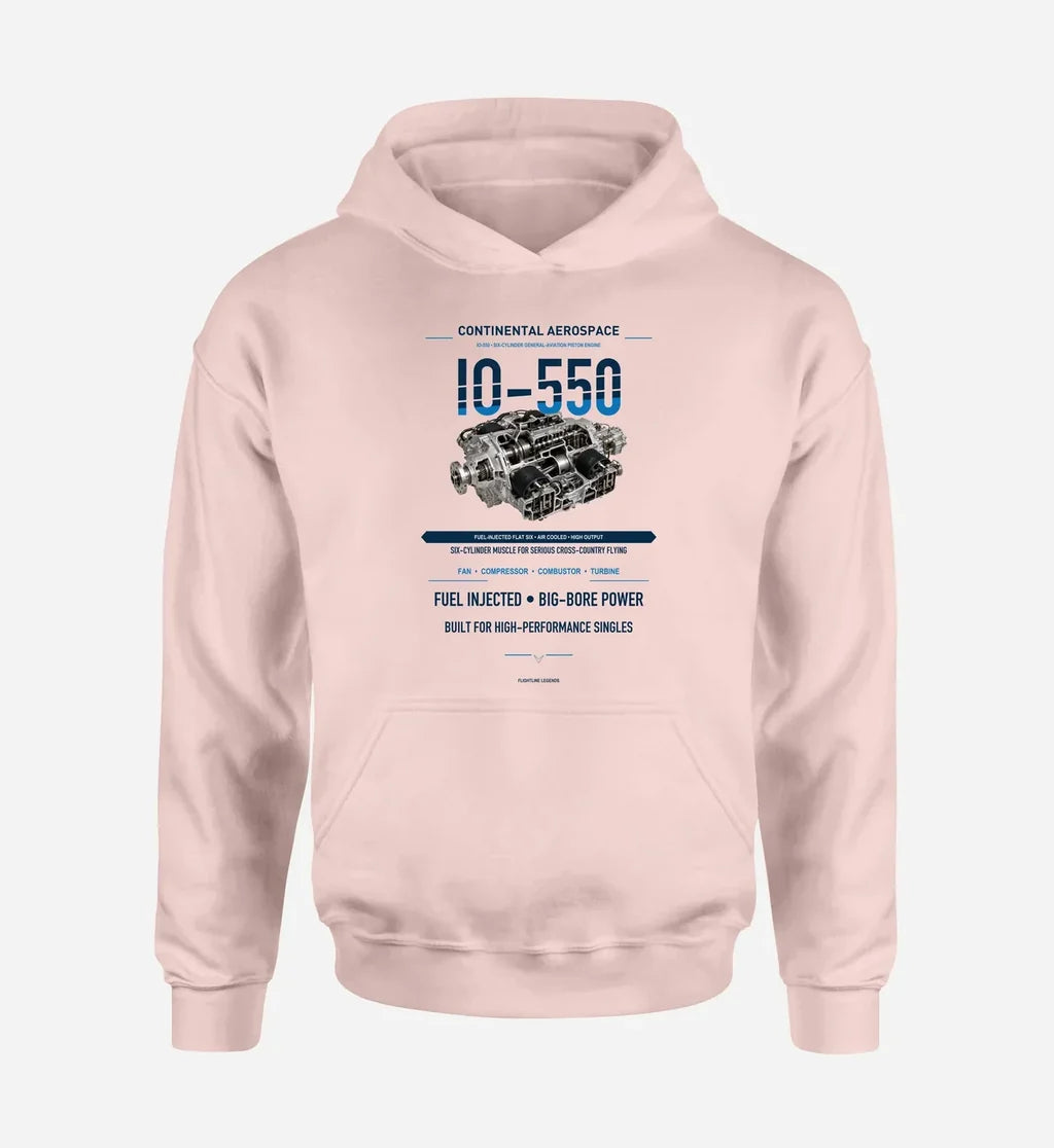 IO-550 design on pink hoodie single side