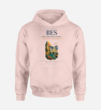 Thumbnail for Brest Bretagne Airport (BES) design on pink hoodie single-side print