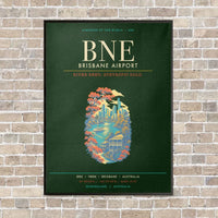 Thumbnail for Brisbane Airport BNE - Canvas Framed - Dark Green