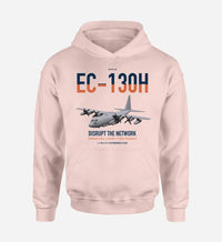 Thumbnail for EC-130H Compass Call design on pink double-side hoodie, single-side print