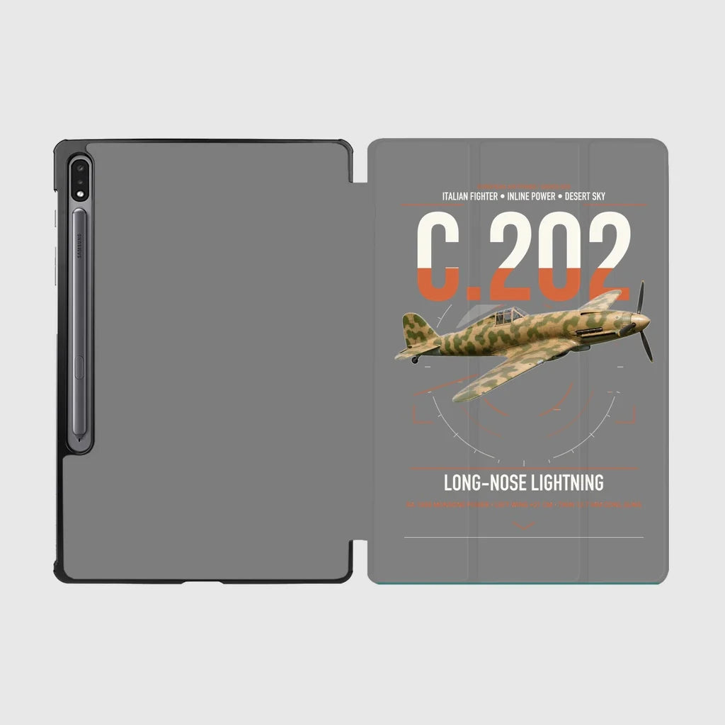 Macchi C.202 Folgore design on gray samsung tablet tablet case