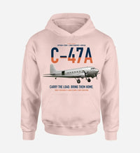 Thumbnail for C-47A Skytrain design on pink double-side hoodie, single-side print
