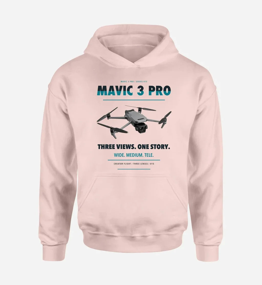 DJI Mavic 3 Pro design on pink hoodie single side