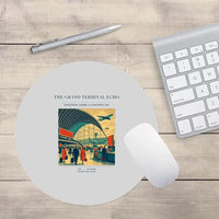 Thumbnail for VINTAGE G4300 - The Grand Terminal Echo - Designed Mouse Pads design on lightgray round