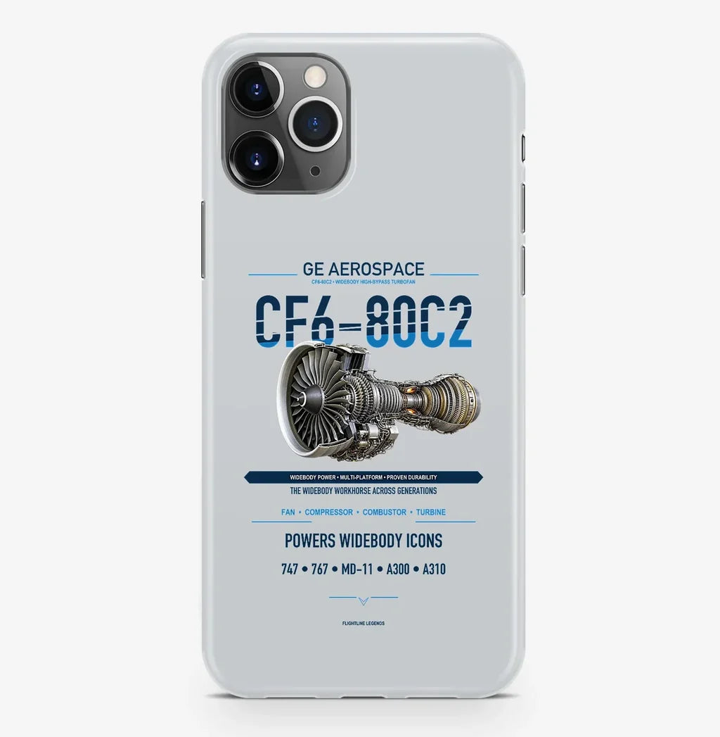 CF6-80C2 Case ProMax design on light gray iphone case promax