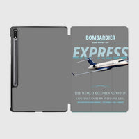 Thumbnail for Bombardier Global Express design on gray samsung tablet tablet case