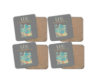Thumbnail for Lugano Airport (LUG) design on gray 4 pieces set coaster