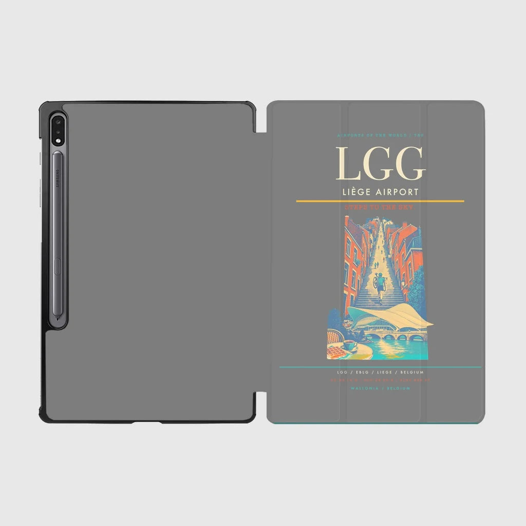 Liège Airport (LGG) design on gray samsung tablet tablet case