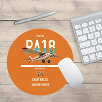 Thumbnail for Piper PA-18 Super Cub design on orange round mouse pad