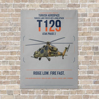 Thumbnail for Turkish Aerospace T129 ATAK Phase 2 vertical canvas print - no frame - light gray background