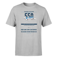 Thumbnail for Cessna Citation 550 - Citation II design on light gray double-side t-shirt, single-side print