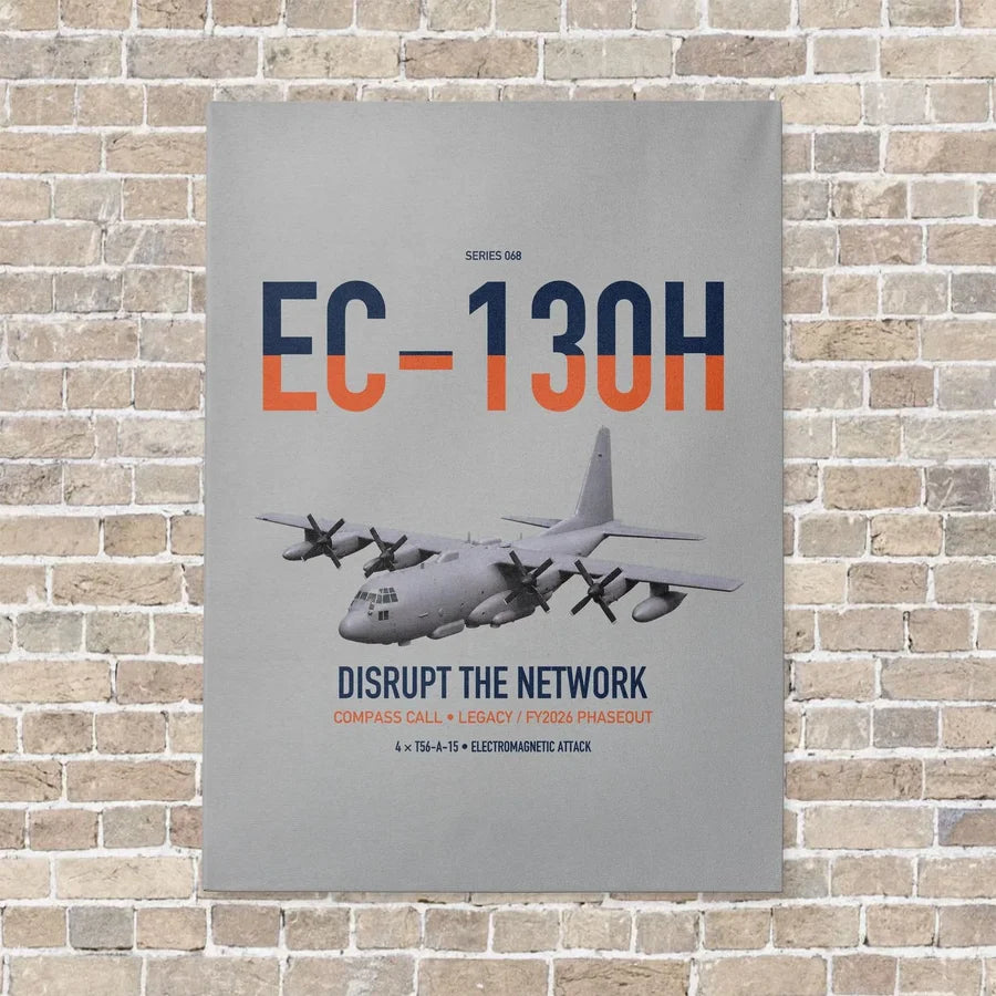 EC-130H Compass Call vertical canvas print - no frame - light gray background